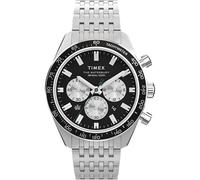 Timex Waterbury Herren-Armbanduhr, 41 mm, schwarzes Edelstahlarmband, schwarzes Zifferblatt, Edelstahlgehäuse TW2Y29100