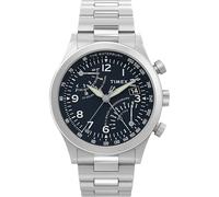 Timex Waterbury Herren-Armbanduhr, 43 mm, Edelstahlarmband, blaues Zifferblatt, Edelstahlgehäuse TW2Y29800