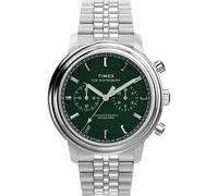 Timex Waterbury Metropolitan Herren-Armbanduhr, 41 mm, Edelstahlarmband, grünes Zifferblatt, Edelstahlgehäuse