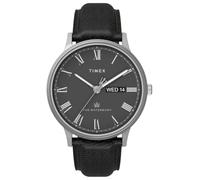 Timex Waterbury TW2U88600 - Orologio da Uomo da 40 mm, cinturino in Pelle nera Con quadrante Nero e cassa in Acciaio INOX
