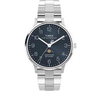 Timex Waterbury TW2W75700 - Orologio da Uomo da 40 mm, Con cinturino in Acciaio inossidabile, quadrante blu e cassa in Acciaio inossidabile