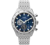 Timex Waterbury TW2Y18500VQ Traditioneller Chronograph mit Tachymeter, 41 mm, Silber, Kleid