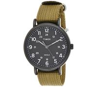 Timex Weekender 43mm Quarzuhr mit schwarzem Zifferblatt und olivgrünem ArmbandTW2U68200