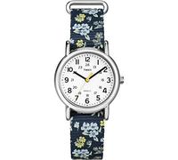 Timex Weekender Damen-Armbanduhr, 31 mm, blau, Blumenmuster, Weekender 31 mm