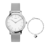 Timex Women's Transcend Giftset 31mm Stainless Steel Mesh Band Watch and Bracelet