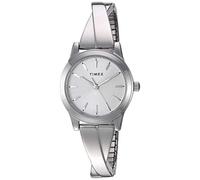 Timex Women's TW2R98700 Stretch Bangle Crisscross 25mm Silver-Tone Expansion Band Watch