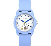 Timex Youth Peanuts Youth Spring 30 mm Uhr - blaues Armband, weißes Zifferblatt, blaues Gehäuse