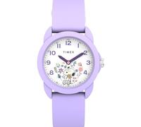 Timex Youth Peanuts Youth Spring 30 mm Uhr - Violettes Armband, weißes Zifferblatt, Violettes Gehäuse