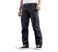 Timezone BenitoTZ Herren Cargohose Benito mit Stoffgürtel (W36/L36, Benito 3393 dunkelblau)
