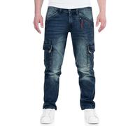 Timezone BenTZ Ben Herrenhose Cargohose Jeanshose lässig modern (W33/L36, Light royal wash)