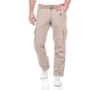 Timezone Cargohose Herren mit Gürtel BenitoTZ Loose Fit Cargo Hose Taschen Baumwolle, Farbe:Stone Beige (2202), Größe:34W / 32L