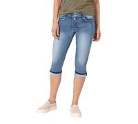 Timezone Damen Bermuda Slim ENYATZ 3/4 - Slim Fit - Blau W26-W33 Stretch Cotton, Größe:W 31, Farbe:Aqua Blue Wash 3039