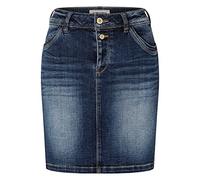 Timezone Damen Denim Skirt Rock, Blue Worn Out wash, 25