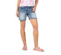 Timezone Damen Jeans Short ALEXATZ - Mid Waist - Regular Fit Blau W25-W33, Größe:W 26, Farbe:3014-3547 Fresh Indigo Wash