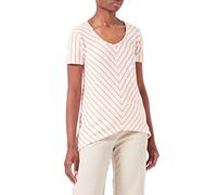 Timezone Damen Striped A-Shape T-Shirt, White Melon Stripe, L