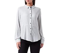Timezone Damen Striped Perfect Blouse Bluse, White Blue Stripes, M