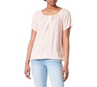 Timezone Damen Striped Shortsleeve Tunic Bluse, Vertical Melon Stripe, S