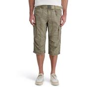 Timezone Herren 3/4 Cargo Hose Loose MILESTZ Short Mid Waist Loose Fit W30-W40, Größe:W 33, Farbe:T2 40006.1420-32-02071 Beige Check