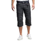 Timezone Herren 3/4 Cargo Shorts 24-10006 MilesTZ mit Gürtel und Seitentaschen Blue minimal W30
