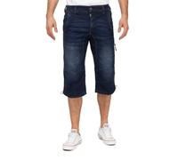 Timezone Herren 3/4 Jeans Shorts knielange Jeanshose 25-10027-00-3444 ConnorTZ Rough Navy Wash W34