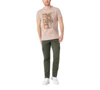 Timezone Herren Cargo Hose Regular BENTZ - Regular Fit - Braun Grau Grün Stretch, Größe:36W / 32L, Farbe:Green Minimal 4717