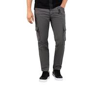 Timezone Herren Cargo Hose Regular BENTZ - Regular Fit - Grau Blau Stretch, Größe:33W / 30L, Farbe:T2 60011.4024-25-9884 Charcoal Grey wash
