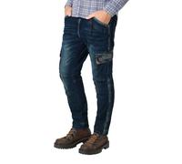 Timezone Herren Cargo Jeans Regular ROGERTZ - Regular Fit - Mid Waist - Blau, Größe:34W / 32L, Farbe:3444-30049 Rough Navy Wash