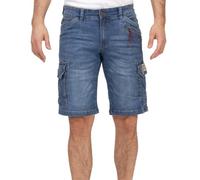 Timezone Herren Cargo Jeans Shorts Bermuda mit Seitentaschen 25-10025-00-3444 RykerTZ Middle Blue Wash W31