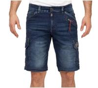 Timezone Herren Cargo Jeans Shorts Bermuda mit Seitentaschen 25-10025-00-3444 RykerTZ Rough Navy Wash W29