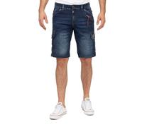 Timezone Herren Cargo Jeans Shorts Bermuda mit Seitentaschen 25-10025-00-3444 RykerTZ Rough Navy Wash W36