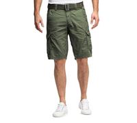 Timezone Herren Cargo Shorts 24-10054 MaguireTZ mit Gürtel und Seitentaschen Olive Minimal W32