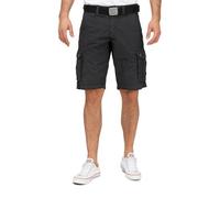 Timezone Herren Cargo Shorts mit Gürtel und Seitentaschen 24-10054-02-1420 MaguireTZ Black Minimal W38