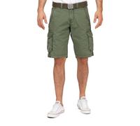 Timezone Herren Cargo Shorts mit Gürtel und Seitentaschen 24-10054-02-1420 MaguireTZ Green Minimal W32