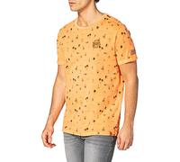 Timezone Herren Doodle Print T-Shirt, Flamingo red, M