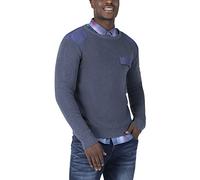 Timezone Herren Fabricmix Crewneck Sweater Sweatshirt, royal Blue Melange, M