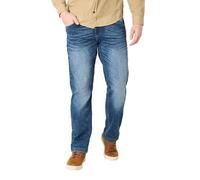 Timezone Herren Jeans Regular COASTTZ - Mid Waist - Regular Fit - Blau, Größe:36W / 34L, Farbe:3058-3136 Rub Blue Wash