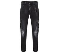 Timezone Herren Regular Rogertz Freizeithose, Black Brush Wash, 30W / 34L EU