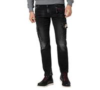 Timezone Herren Regular RogerTZ Freizeithose, Black Brush wash, 31