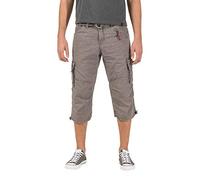 Timezone Herren Shorts Loose Miles 3/4 Cargo incl. Belt, Grau (grey minimal 8026), W30