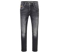 Timezone Herren Slim Edwardtz Jeans, Black Scrub Wash, 36W / 34L EU