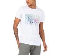 Timezone Herren Striped Palm T-Shirt, Weiß, XL EU