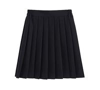 TIMIYUYU Damen Faltenrock Dehnbar Schule Rock Solide Skater Tennis Minirock Hohe Taille Gefaltete Kurzrock Schulmädchen Basic Mini Rock Sportrock Cosplay Rockabilly Röcke (Schwarz, 3XL)