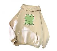 TIMIYUYU Kawaii Hoodie Teenager Mädchen Pullover Frosch Kapuzenpullover Kapuzenpulli Hoodies Sweatshirt mit Kapuze Oversize Cartoon Hoodies Bequem Casual Warme Pullover Oberteile