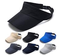 TIMIYUYU Visor Cap Sonnenhut Sonnenkappe Golf Tenniskappe mit Sonnenblende für Damen Herren Einstellbar Sommerhut Baseball Kappe Baseballmütze Freizeit Sommer Unisex Visor Cap Sport (Black, One Size)