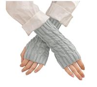 TIMIYUYU Winter Gestrickte Handschuhe für Damen Warm Strick Pluswärmer Handstulpen Armwärmer Stulpen Weiche Arm Warmers Arm Stulpen Damen Hand Warmers Strickhandschuhe Thermo (Light Gray, One Size)