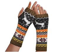 TIMIYUYU Winterhandschuhe Armwärmer für Damen Mädchen Weihnachts Armstulpen Handschuhe Fingerlose Handschuhe Elegante Halb Fingerhandschuhe Thermal Pulswärmer Strickhandschuhe Weihnachten Geschenke