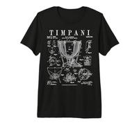 Timpani Kettle Drum Vintage Patent Timpanist Zeichnung Druck Premium T-Shirt