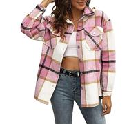 Timuspo Oversize Karierte Bluse Damen Langarm - Oversized Freizeit Look - Hemdbluse lang aus mit Long-Bluse