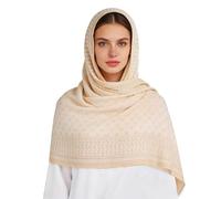 TINAYAUE Damen Arabisches Hijab Muslimisches Kopftuch Atmungsaktiv Hidschab Weicher Schal Frauen Islamischer Kopftuch Faltbarer arabischer Kopfbedeckung für Alltag, Reisen, Ramadan, Eid