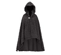 TINAYAUE Mädchen Poncho mit Kapuze Weiche Schaldecke mit Wollkugel Schön Kuscheliger Deckenumhang mit Hut Winter Warme Decke Mikrofaserdecke Bequeme Plüsch Schalmantel für Hause, Büro